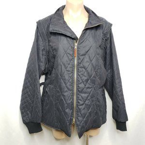 Outback Trading Co. Quilted Convertible Jacket Black Size Large